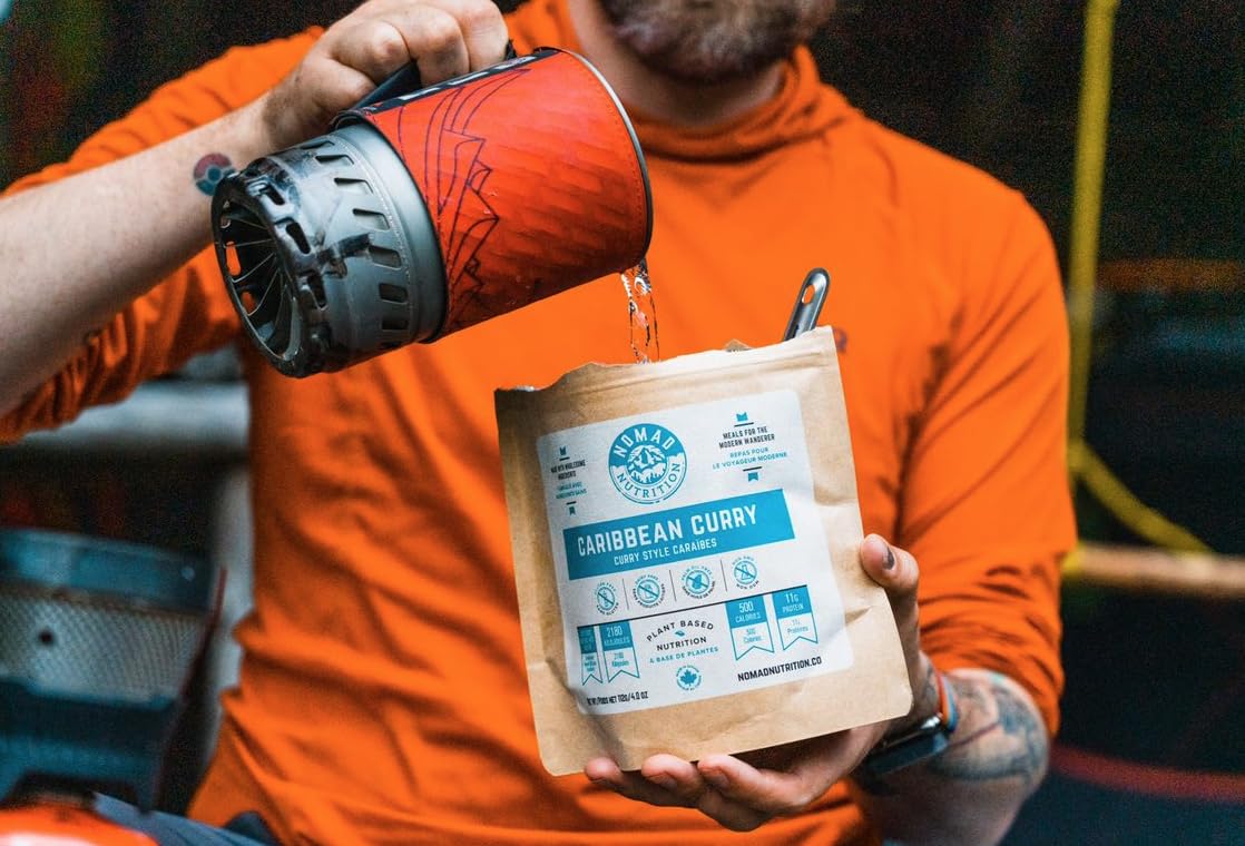 Nomad Nutrition Caribbean Curry | Instant Freeze Dried Backpacking & Camping Food | Plant-Based, Non-GMO Hiking Meals with High-