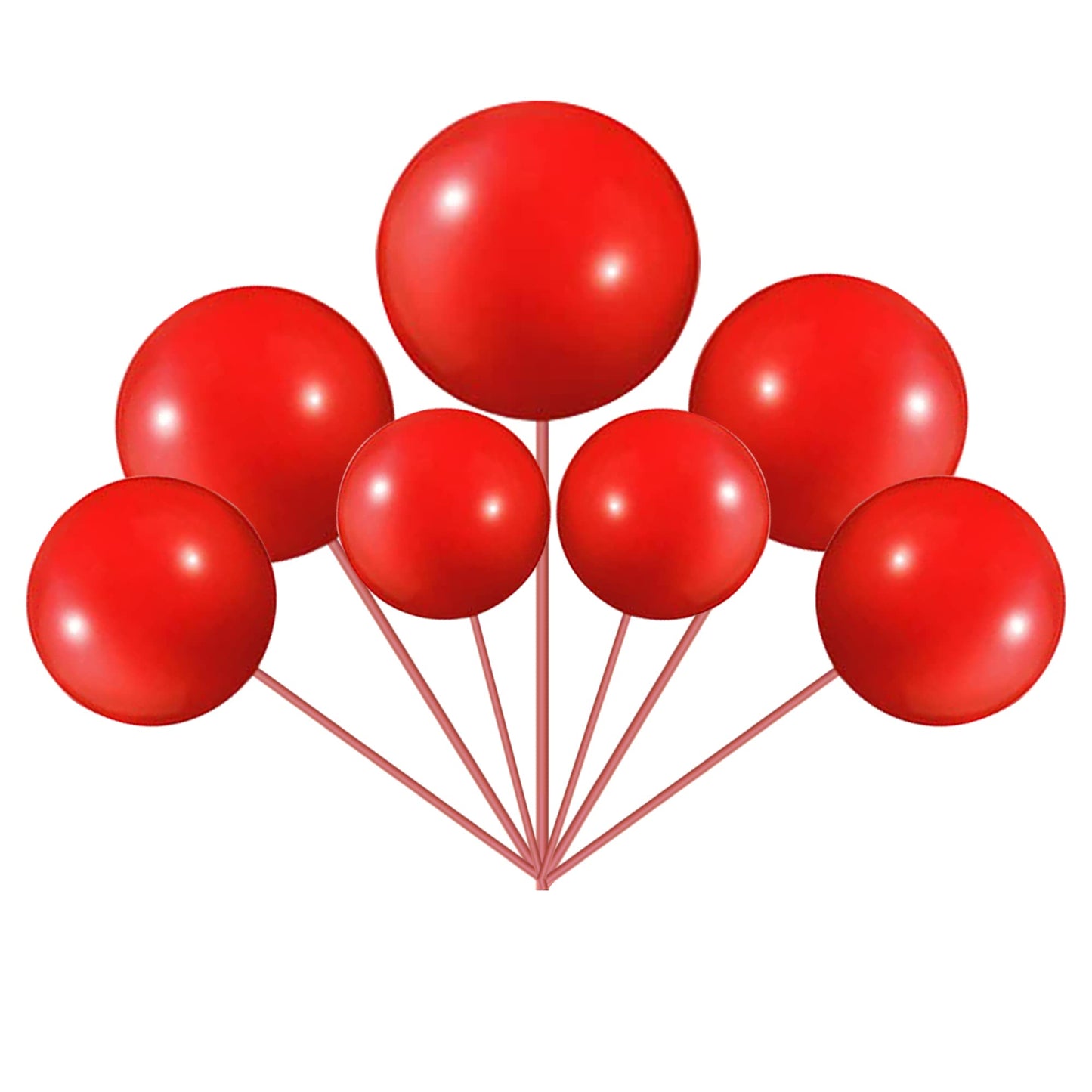 Rssta i Red Foam Balloons Cake Topper - 30 PCS Mini Balloons for Baby Shower, Kids Birthday, Wedding, Anniversary Cake Decorations