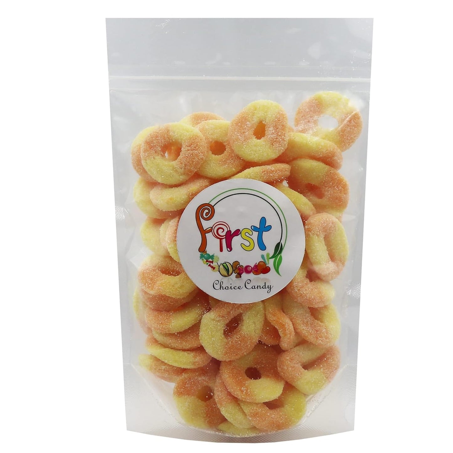 Firstchoicecandy Gummy Rings (Sour Mini Peach, 2.5 Pound (Pack Of 1))