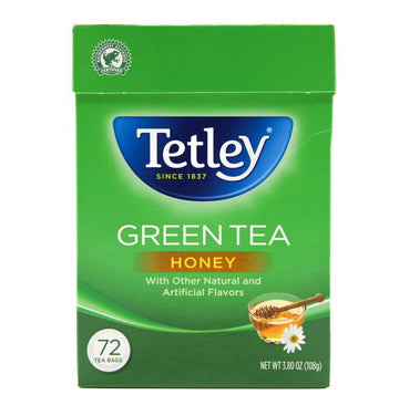 Tetley Green Tea, Honey, 72 Tea Bags | Refreshing, Light Flavor, Natural Ingredients | Ethical Sourcing