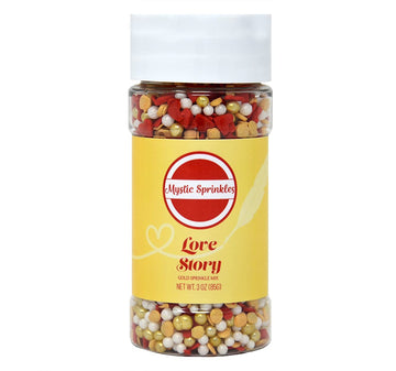 Mystic Sprinkles Valentine'S Day Sprinkle Mixes (Love Story In Gold 3.5Oz)