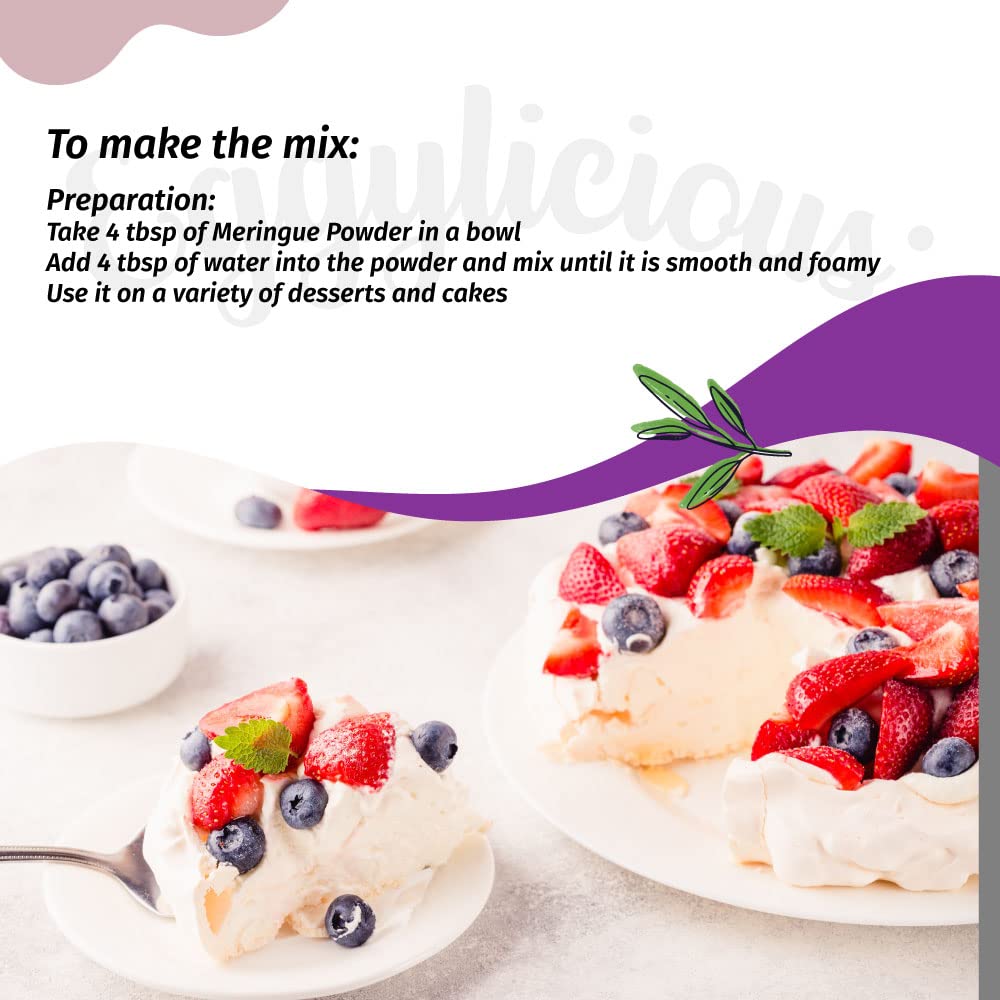 Eggylicious Meringue Powder - Made w/Pure Egg Whites - Gives Body & Stability to a variety of icings - Ideal for Homemade Fillin