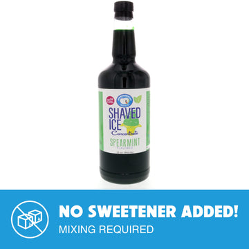 Hypothermias Spearmint Shaved Ice Syrup Concentrate - 32 Fl Oz - Makes 8 Gallons - Unsweetened, Add Sweetener and Water