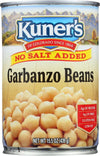 Kuners Bean Garbanzo No Salt, 15 Oz