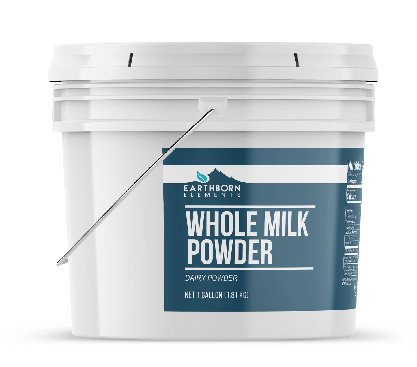 Earthborn Elements Whole Milk Powder 1 Gallon, Light Sweet Taste, Bulk Size