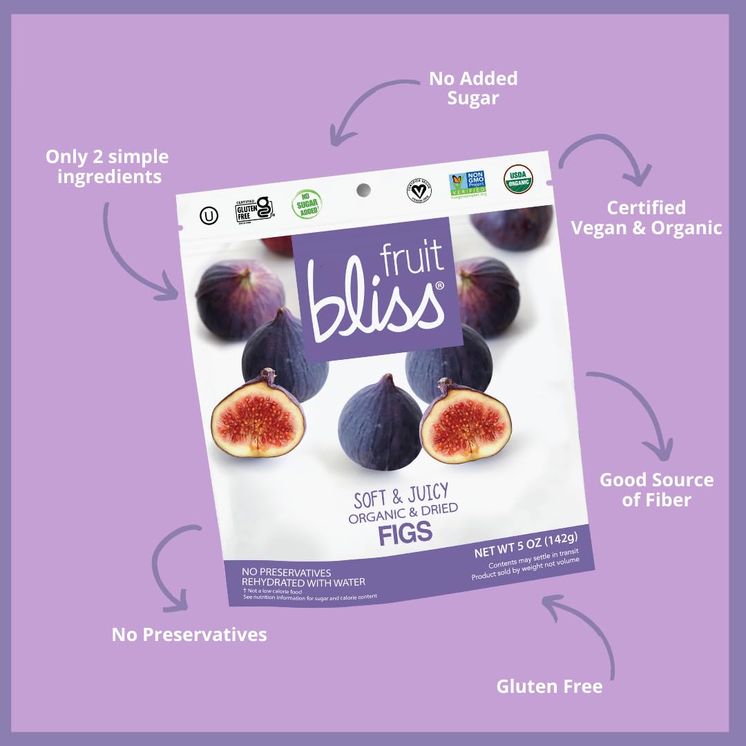 Organic Turkish Figs Dried Fruit Snacks 6 Pack 5Oz