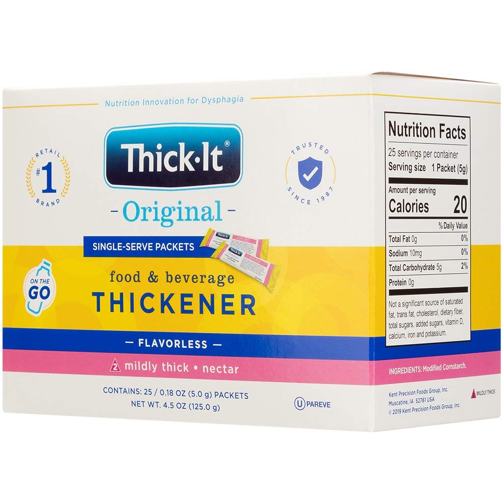 Thick-It Original Food & Beverage Mildy Thick Single-Serve Packets For Dysphagia (Iddsi), Nectar Consistency, Digestible Swallowing Aid, Easy-To-Mix & Instant Dissolve, 5G Packet (200 Pack)