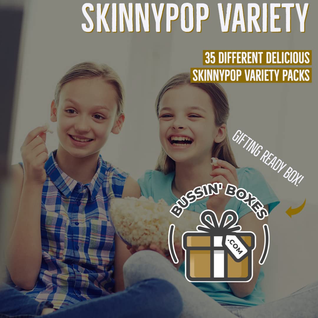 Skinny Pop Popcorn Individual Bags Variety Pack By Bussin Boxes (35 Count)