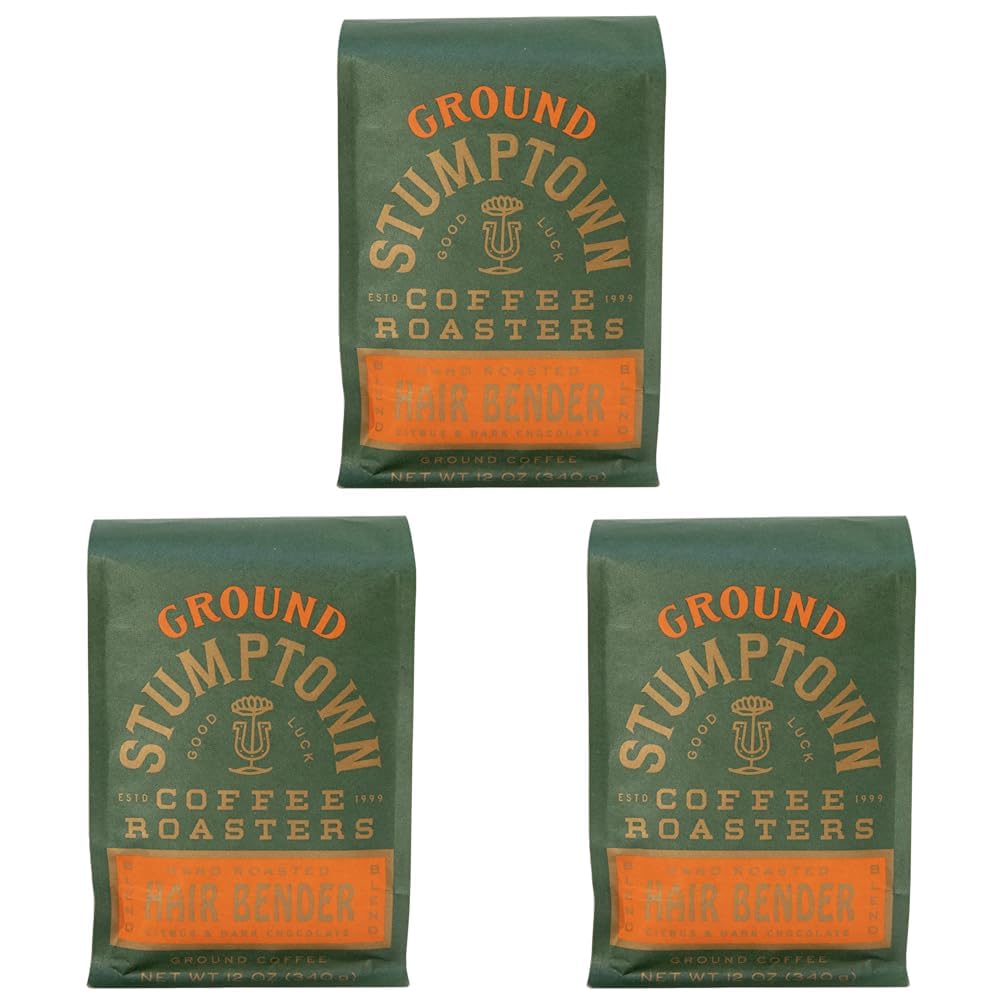 Stumptown Coffee Roasters, Medium Roast Ground Coffee - Hair Bender 12 Ounce Bag, Flavor Notes of Citrus and Dark Chocolate (Pac