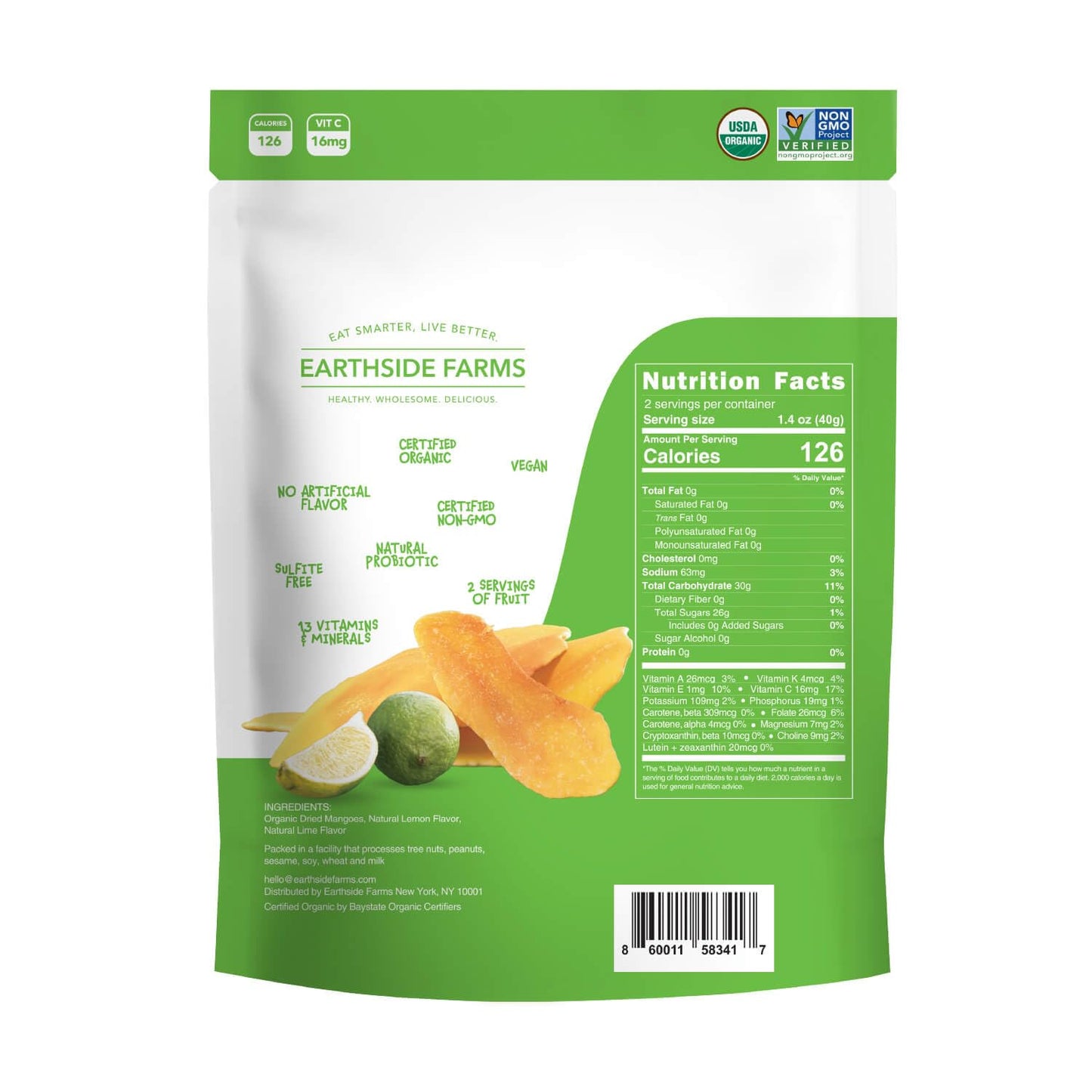 Earthside Farms Organic Dried Mango Variety Pack, Organic And Citrus Splash Dried Mangoes, Gluten Free, No Added Sugar, Naturall