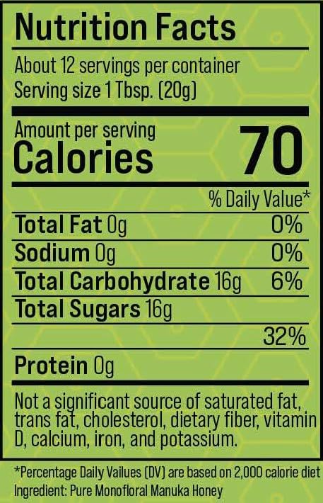 NZ Country Manuka 100% Pure Monofloral Honey MGO 514+ Unpasteurized 8.88 Fl Oz