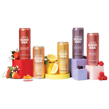 Good Idea Sparkling Water Variety Pack, 12 Fl Oz (Pack of 30), No Caffeine, No Sugar, Supports Metabolism, 5 Flavors