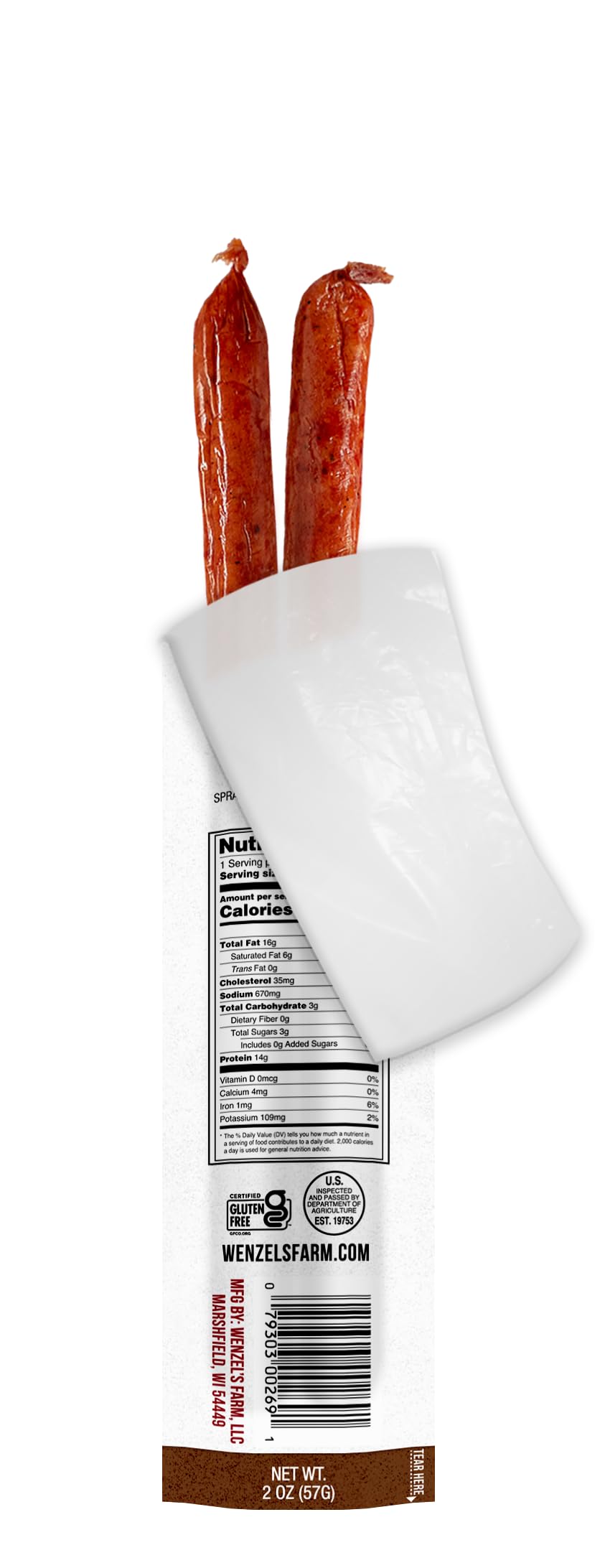 Wenzels Farm Bacon and Beef Snack Sticks | High Protein, Low Carb | Gluten Free | 16 Count