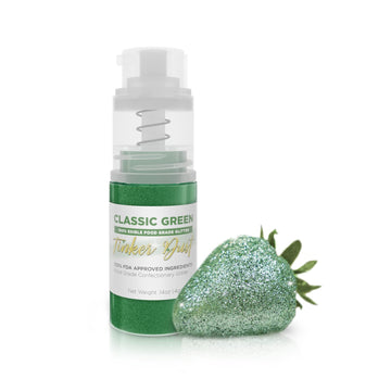 Tinker Dust - Classic Green (4G 1X Mini Pump) Edible Glitter For Desserts, Beverages, Cupcakes, Cake Pops And Cookies By Bakell