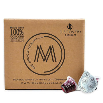 Pre-Filled Communion Cups with No Wafer Only Juice with 100% Concord Grape Juice - Box of 100