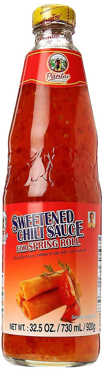 Pantainorasingh Pantai Norasingh Thai Sweetened Chili Sauce For Spring Rolls (Large Bottle 32.5Oz 730Ml, Pack 1)