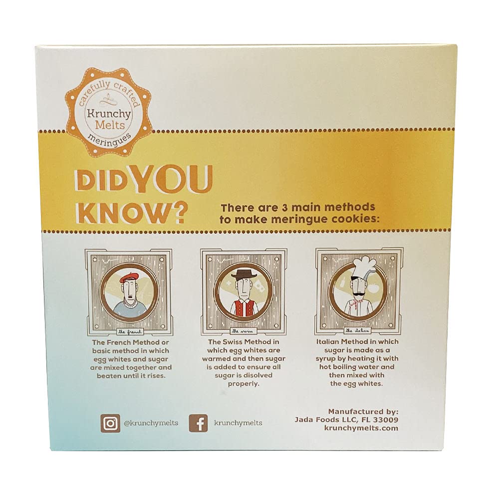 Krunchy Melts Original Meringue Cookies | Vanilla Box Flavor | Only 90 Calories Per Serving | Fat Free, Gluten Free, Dairy Free (4 Oz)