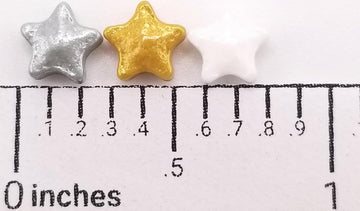 Ncs Metallic Gold, Metallic Silver, And White Stars 7Mm Edible Candy Sprinkles, 8 Ounces - Great For Cupcakes, Cookies, Cakes, C