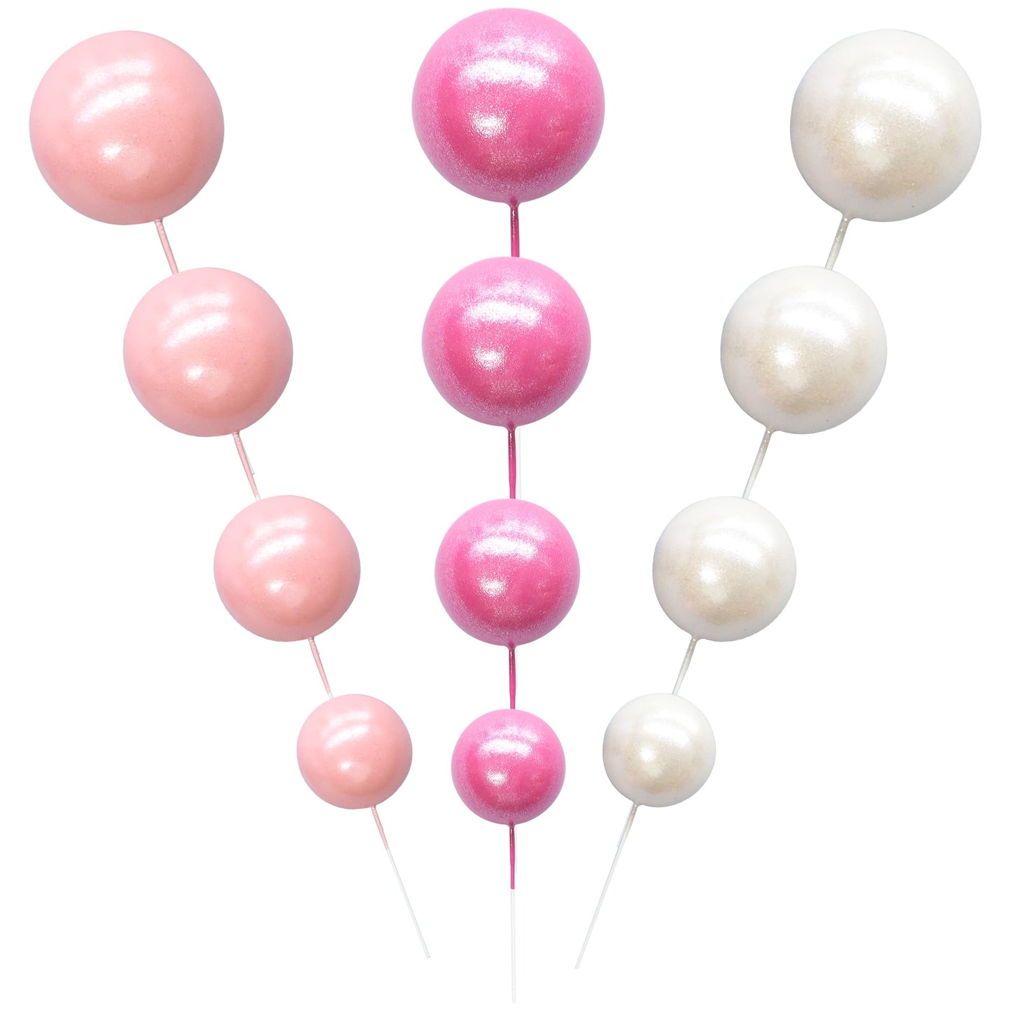 Ephlyn 30Pcs Balls Cake Topper Foam Ball Cake Picks Mini Balloon Cupcake Insert Bubble Balls Diy Decoration For Baby Shower Kids
