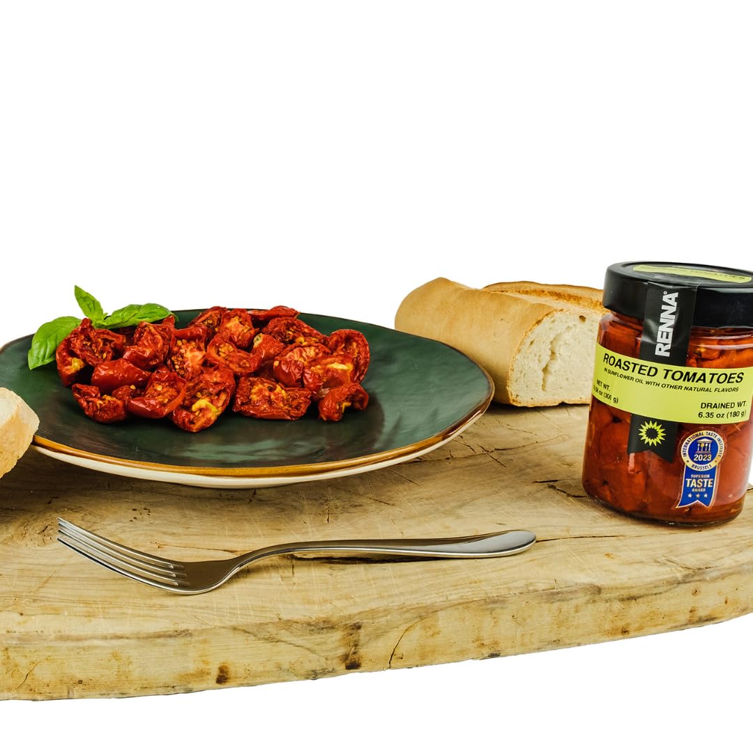 Renna Fire Roasted Grilled Tomatoes, Semi Dried in Oil, 10.58 oz, Product of Italy