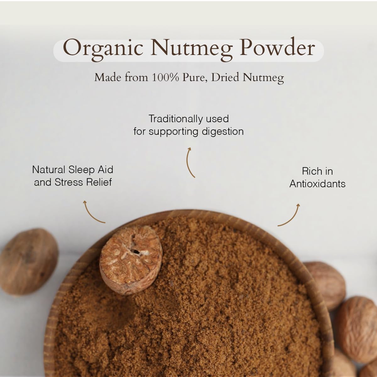 Geo-Fresh Organic Nutmeg Ground Powder, 1.76 oz - USDA Certified Organic, Non-GMO, Kosher, Gluten-Free, Freshly Sourced