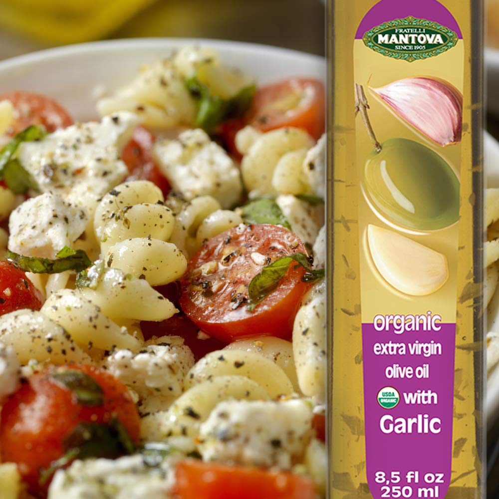 Mantova Garlic Organic Flavored Extra Virgin Olive Oil, 8.5 Oz Mantova Organic Flavored Extra Virgin Olive Oil, Mantova Organic