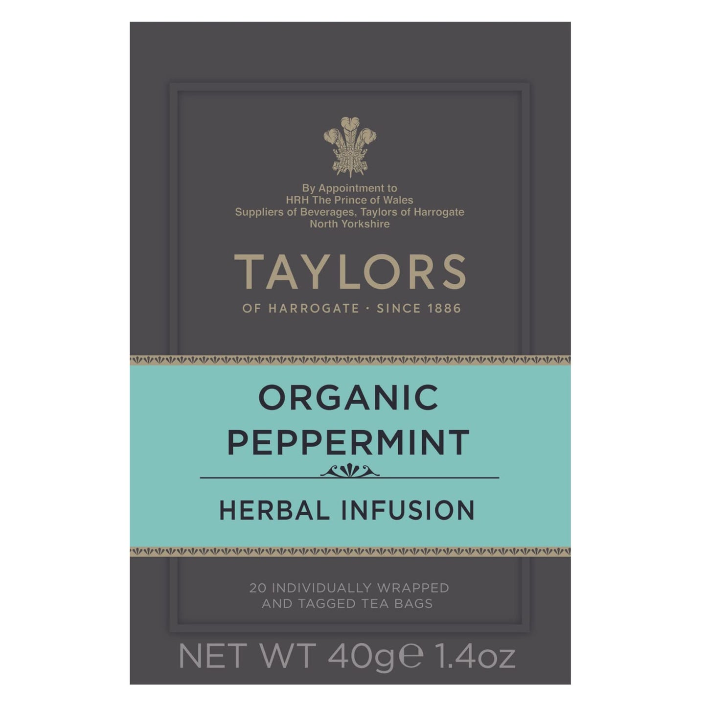 Taylors Of Harrogate Organic Peppermint Herbal Tea, 20 Count (Pack Of 6)