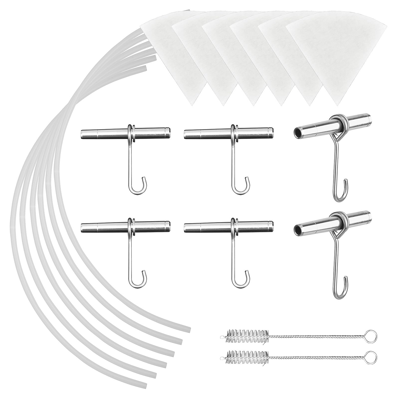 ARGCONNER Maple Syrup Tapping Kit - (6) Stainless Steel Spiles and Hooks, (6) 3-ft Food Grade Tubing, (6) 1-Quart Syrup Pre-Filt