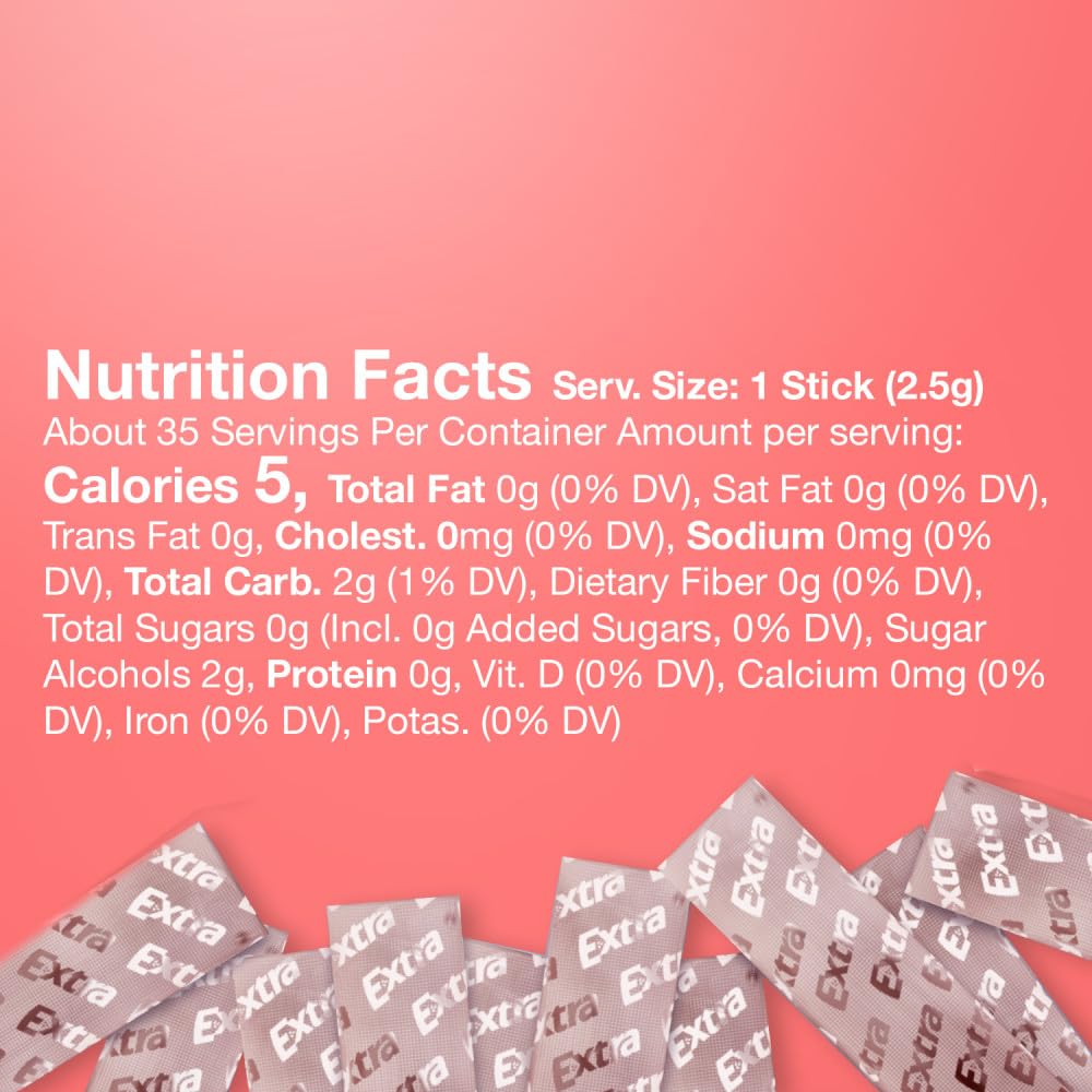 EXTRA Sweet Watermelon Sugar Free Chewing Gum Pack  35 Sticks (Pack of 6)  Mega Bulk Gum