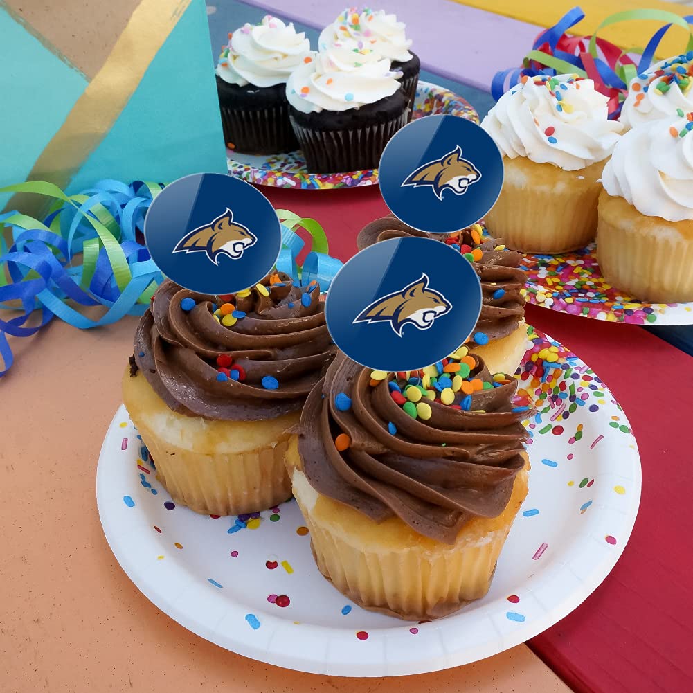 Montana State University Primary Logo Cupcake Picks Toppers Decoration Set Of 6