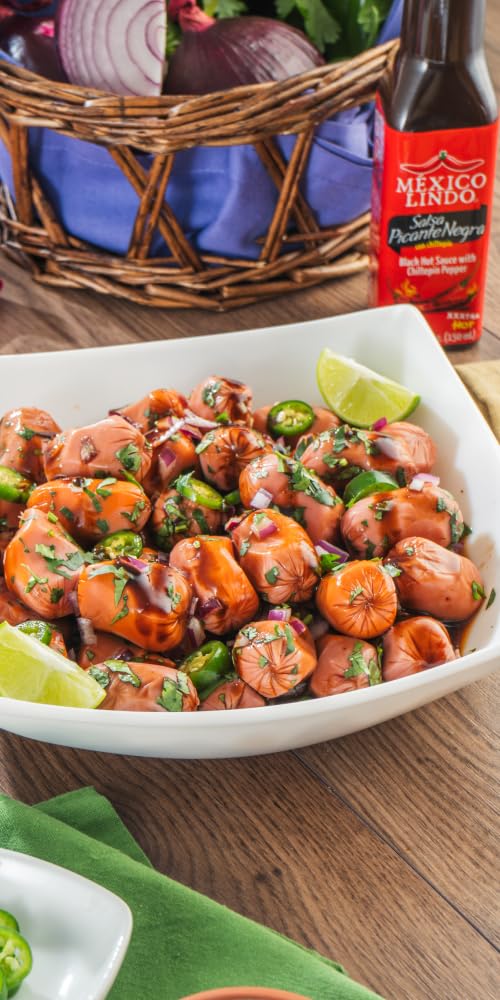 Mexico Lindo Picante Negra Xxxtra Hot Sauce | Scoville Unit Level 80,000 | Sugar Free | 5 Fl Oz Bottles (Pack Of 6)