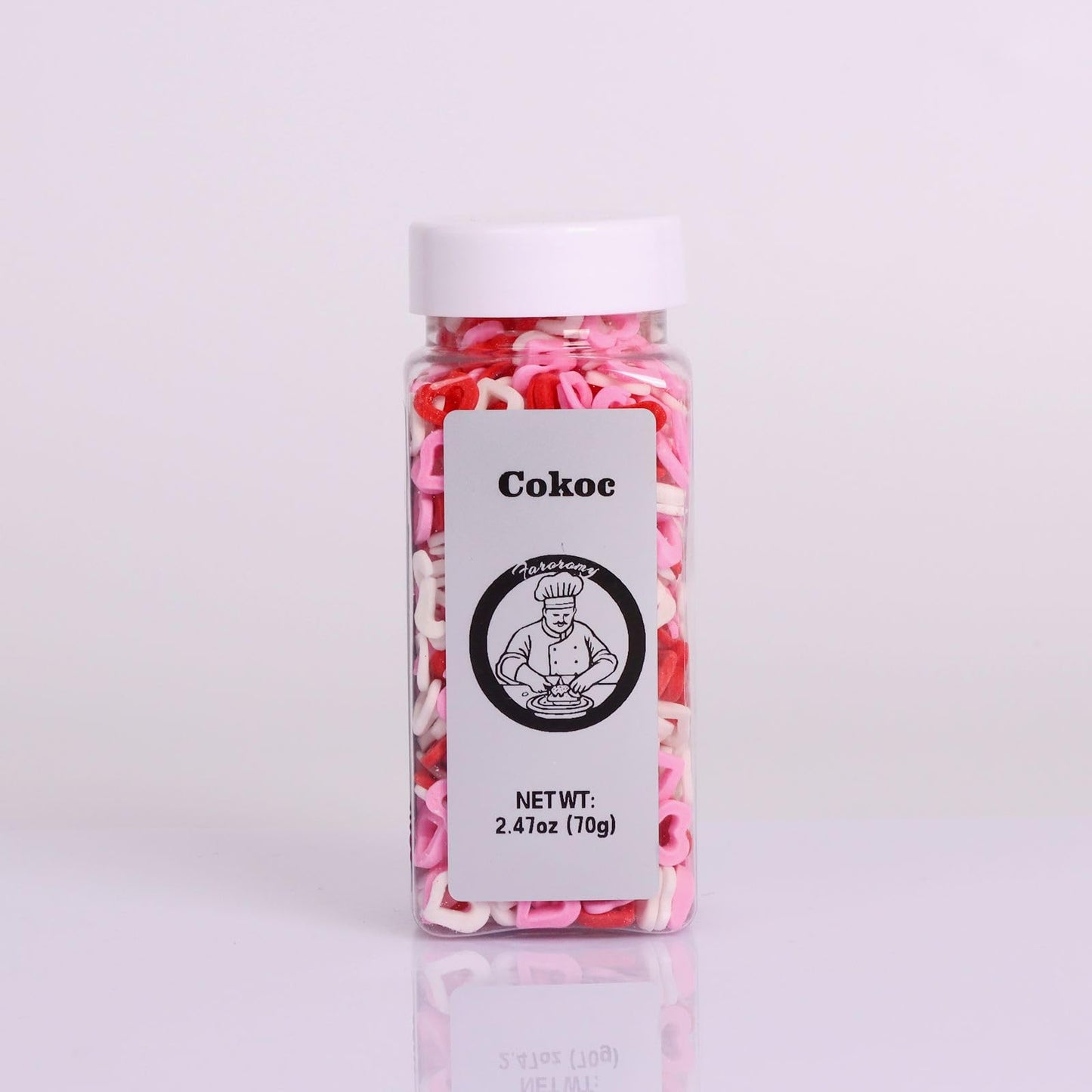 Cokoc Edible Hearts Sprinkles for Cake Decorating, Cupcakes, Ice Cream, 2.47oz, Valentines-Heart
