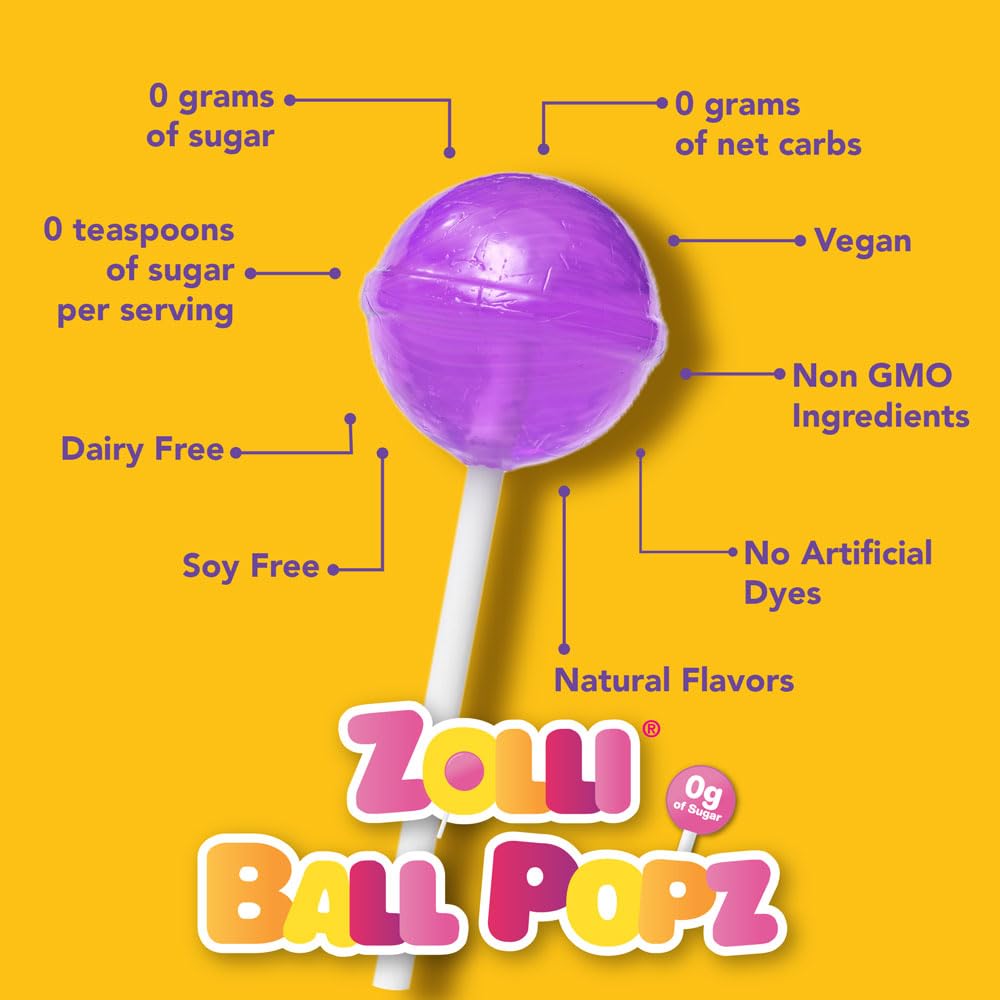 Zollipops Zolli Ball Popz Lollipops Clean Teeth, Easter, 3.1Oz