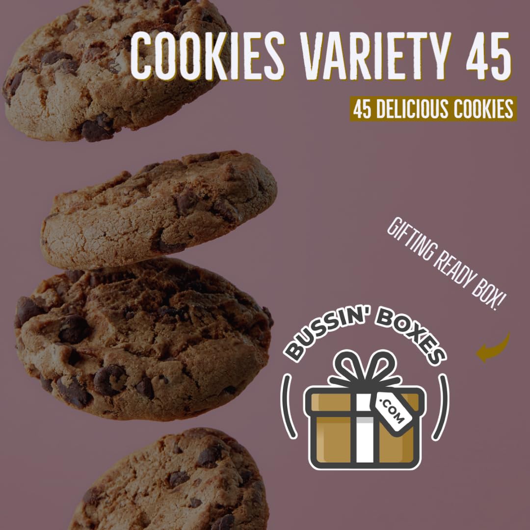 Cookie Variety Pack - Individually Wrapped Bulk Cookies (45 Count) By Bussin Boxes