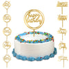 10-Pack Happy Birthday Cake Toppers,Gold Cake Toppers Acrylic Birthday Cake Supplies,4Inchx6Inch (Gold)