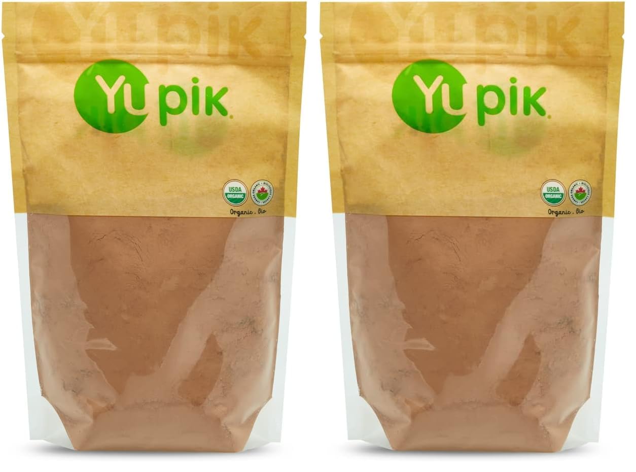 Yupik Organic Natural Cocoa Powder, 2.2lb, Non-GMO, Vegan, Gluten-Free, Pack of 2