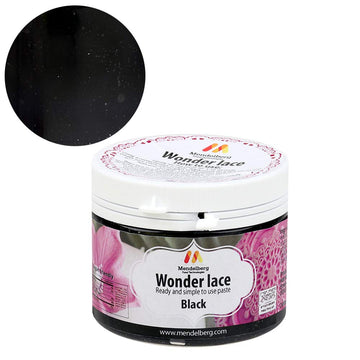 Mendelberg Wonder Lace Edible Lace Paste, Black 5.2 Fluid Ounces