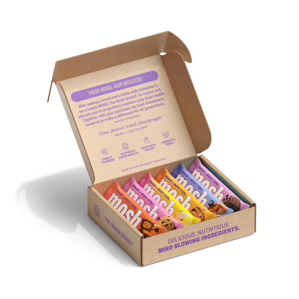 MOSH Variety Pack Keto Protein Bars, High Fiber, Low Carb, Gluten Free, High Protein, Brain Healthy Snack with Ashwagandha, Lion