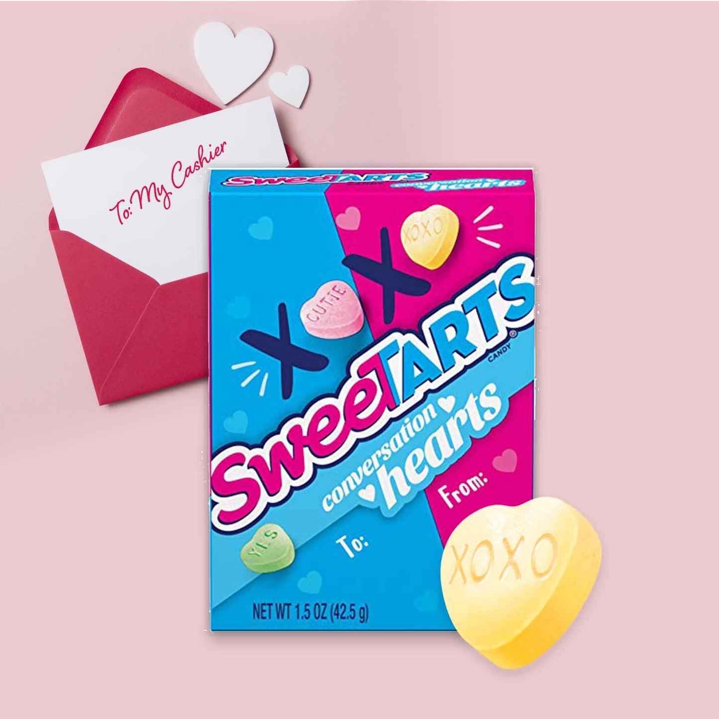 SweeTARTS Conversation Hearts Valentines Day Candy | Sweet and Sour Candy Individual Candy Boxes for Classroom Exchange, 1.5oz (