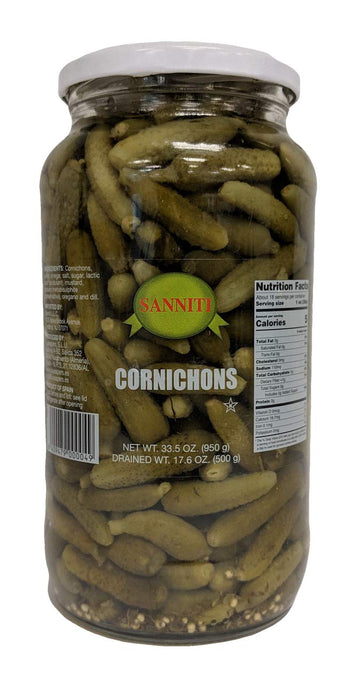 Sanniti Spanish Cornichons - 33.5 Ounce