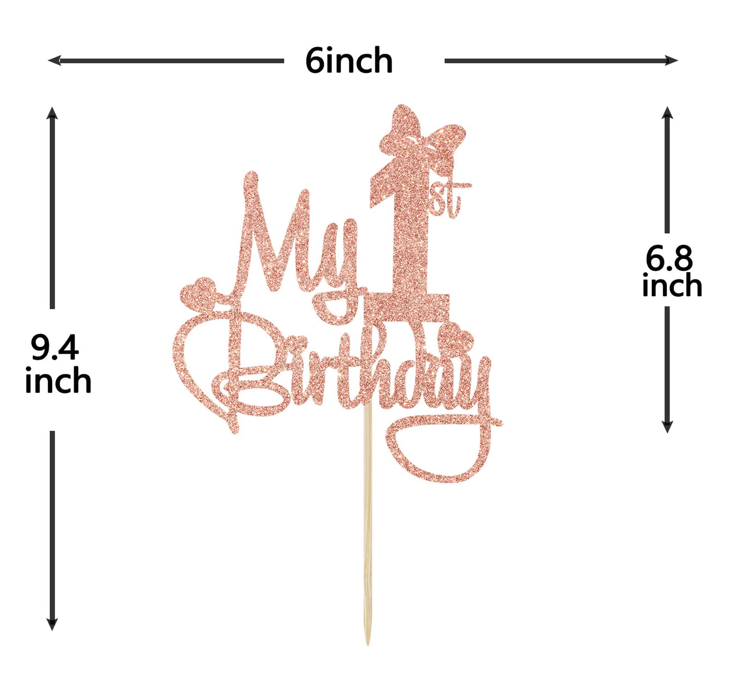 Rose Gold Glitter My 1St Birthday Cake Topper, Miss Onederful/Happy 1St Birthday/Wild One, Funny Baby Shower Baby'S 1St Birthday