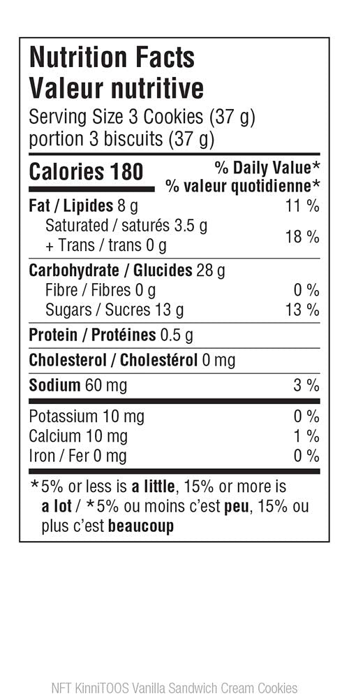 Kinnikinnick - KinniTOOS Vanilla Sandwich Cream Cookies - Gluten Free, Allergy Friendly Vegan Cookies - 8 oz. Box