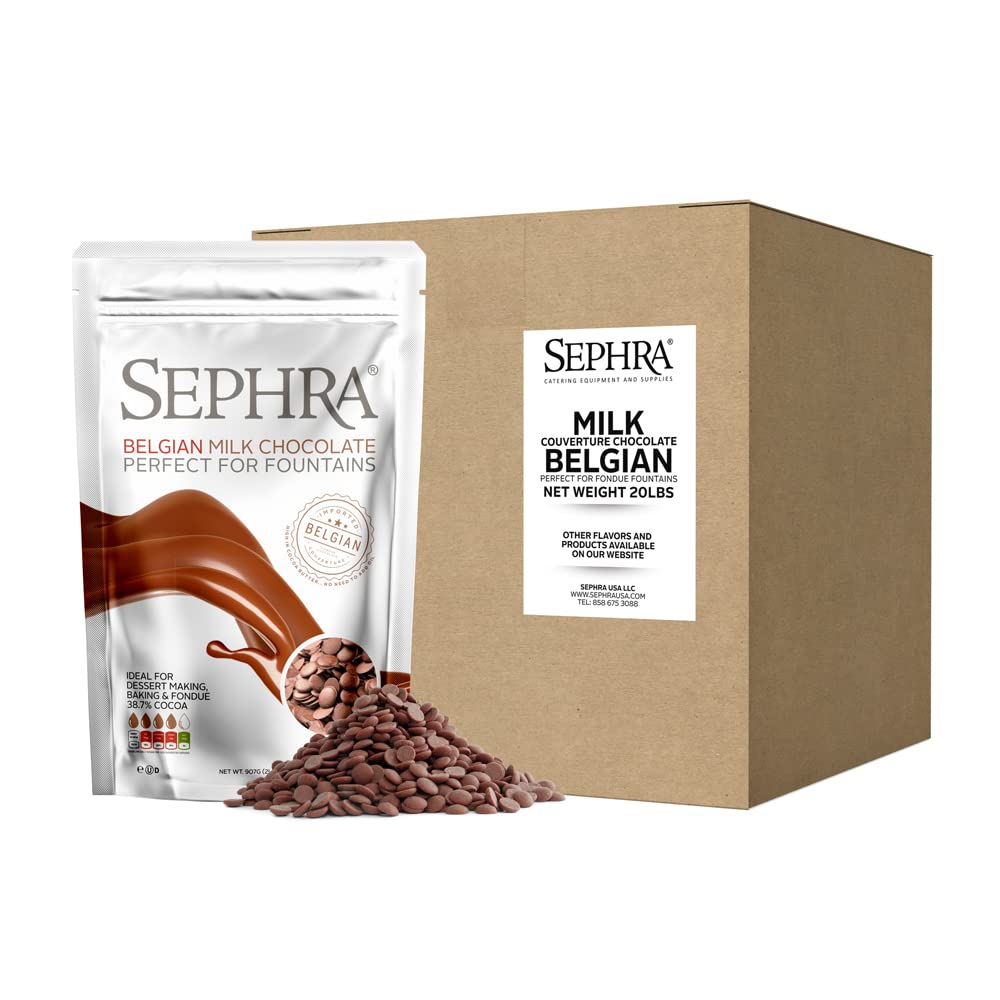 Sephra Fountain-ready Belgian Milk Chocolate 20lb Case - Ideal for Melting