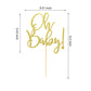 Arthsdite Oh Baby Cake Toppers Baby Shower Cake Picks For Celebrating Baby Shower Kids Birthday Party Decoration Supplies - Gold