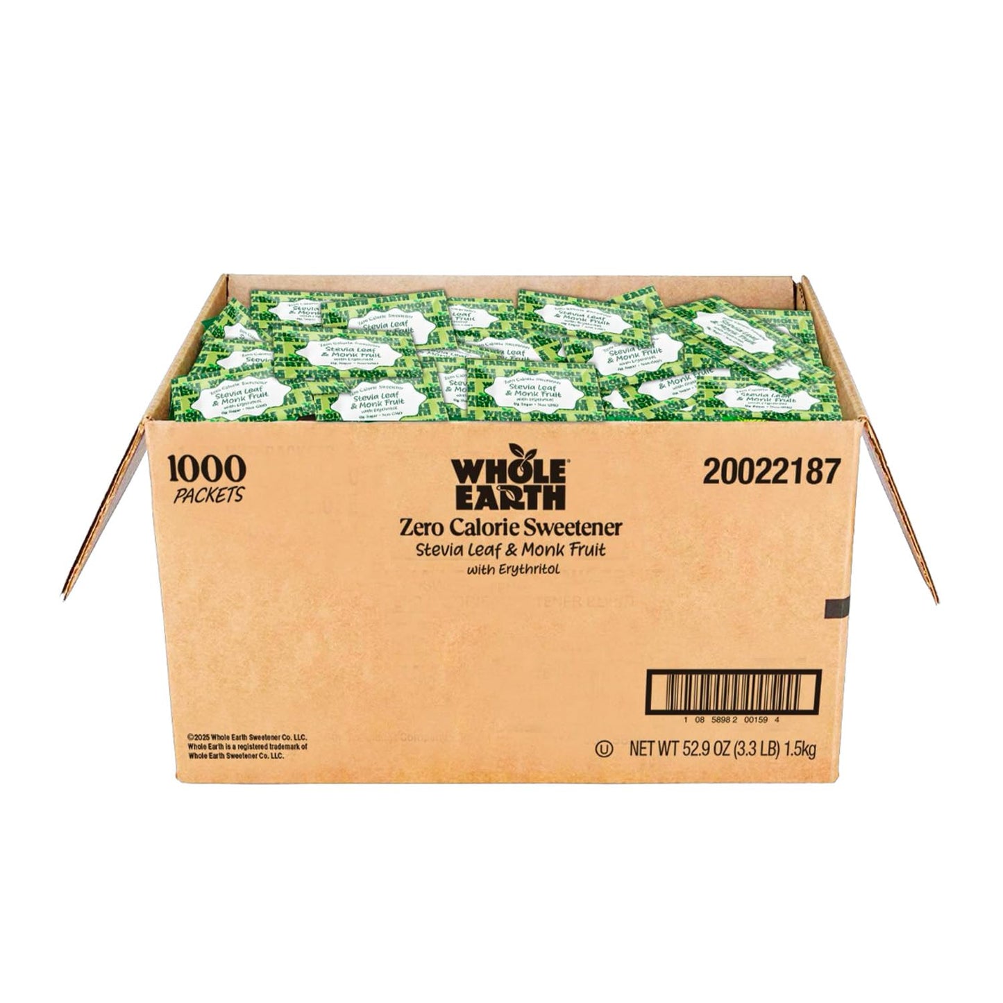 Whole Earth Sweetener Co. Stevia and Monk Fruit Sweetener  Erythritol Sweetener  Sugar Substitute  Zero Calorie Sweetener  1 000 Stevia Packets (Packaging May Vary)  70.54 Ounce