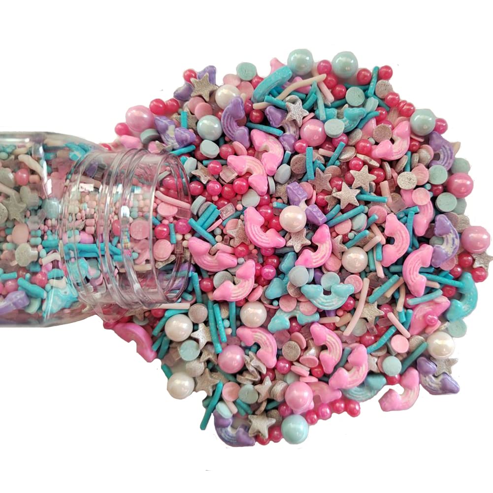 Rainbow Cloud Sprinkles - Cake Sprinkles - Edible Sprinkles For Baking - Cupcake And Cake Topper - Sprinkle Mix - Cake Decoratio