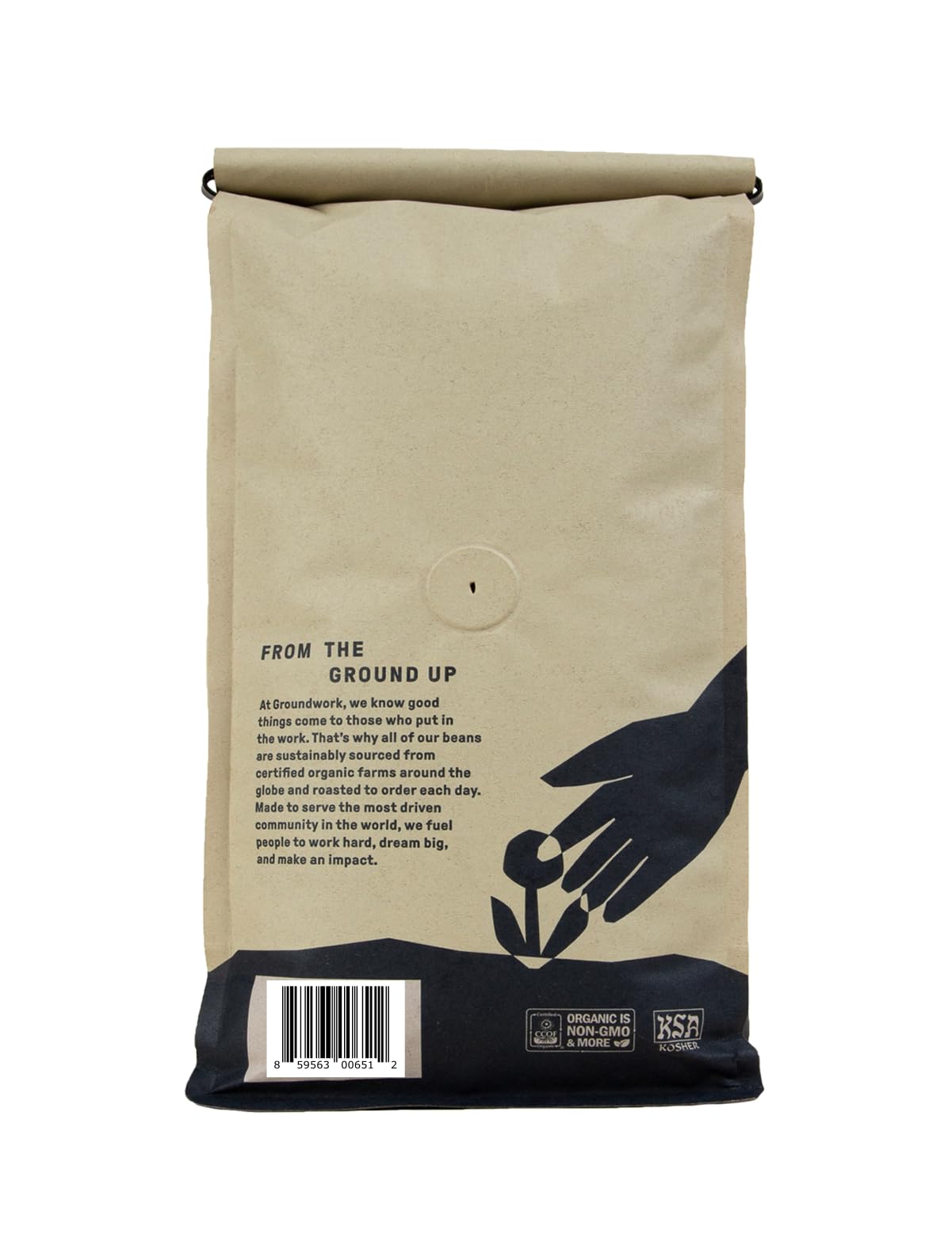 Groundwork Ethiopia Heirloom Blend Whole Bean Coffee Light Roast Organic 2lb Bag