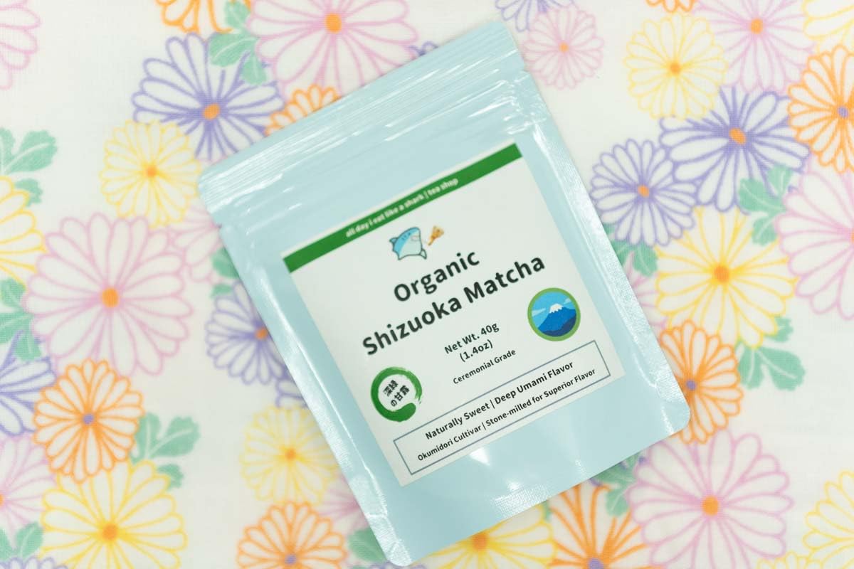 all day i eat like a shark Okumidori Matcha Powder - Ceremonial Grade, JAS Certified Organic, 40g Bag, Authentic Japanese Origin