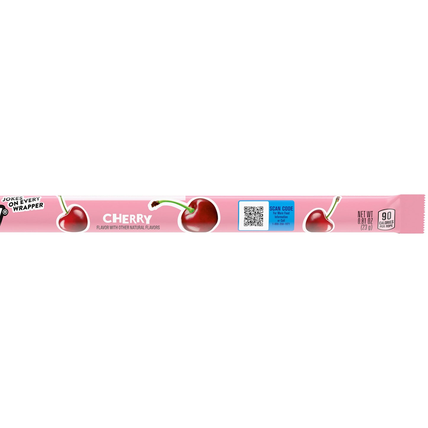 Cherry Laffy Taffy Rope Candy, 24 Pack, Taffy Candy, Individually Wrapped Candy, 0.81 Ounce Ropes