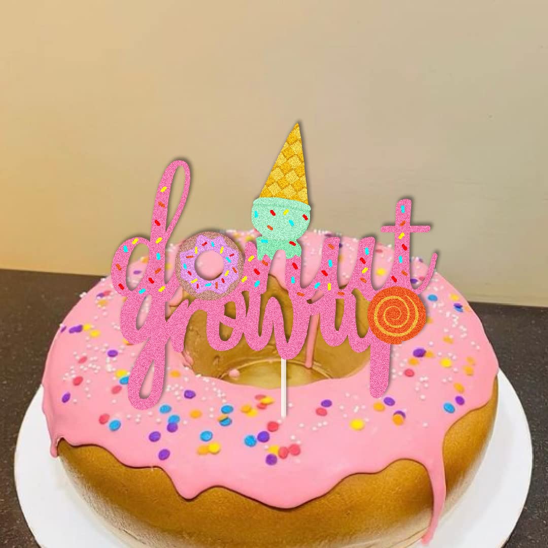 Donut Cake Toppers Candyland Dount Grow Up Cake Decorations With Donut Pink Candy For Dount Grow Up Themed Baby Shower Party